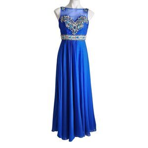 open lace back dress Handmade Princesscore Puff Sleeves Studded Blue Ball Gown Red / S I Retro Fairy